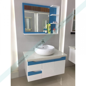 Mẫu tủ lavabo gỗ nhựa picomat 161 đẹp sang sơn bóng 2k